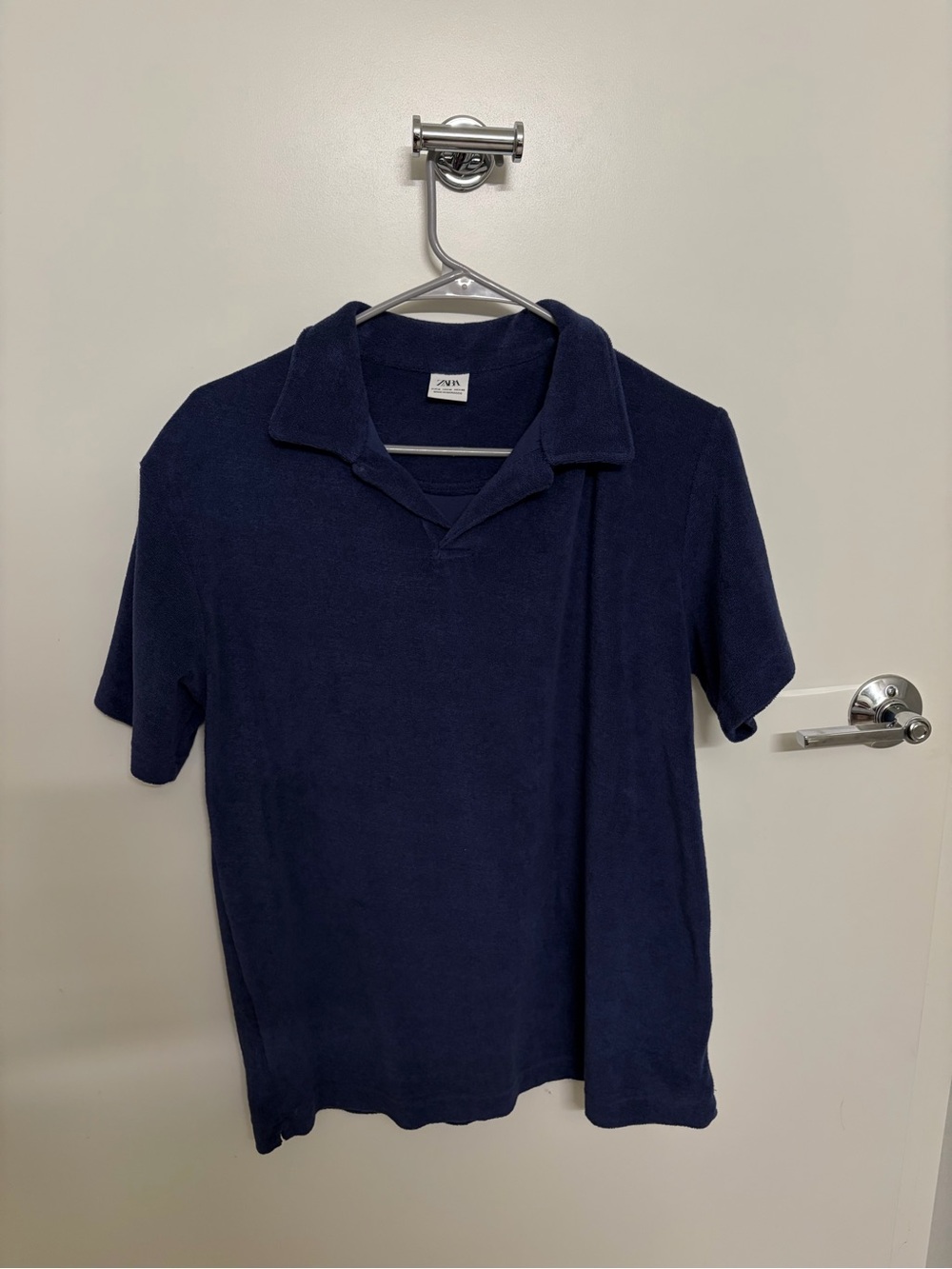Zara Dark Navy Short-Sleeve Polo